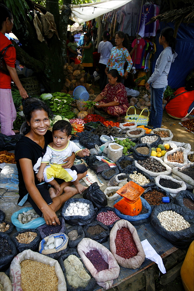 The market of Parapat, close to Lake Toba, Sumatra, Indonesia, Southeast Asia, Asia