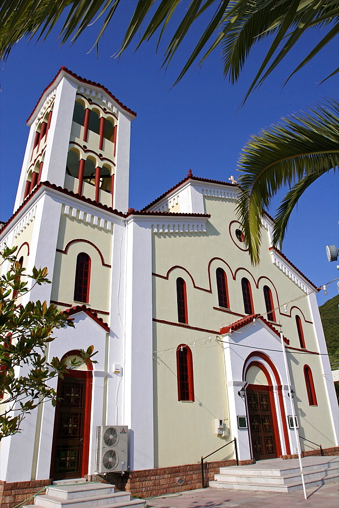 The church of Sami, neo-Classical Venetian style, on the east coast of Cephalonia, Ionian Islands, Greek Islands, Greece, Europe