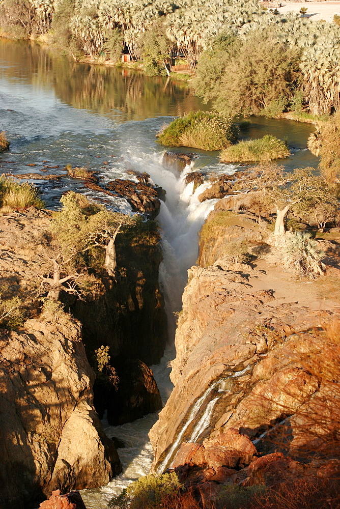 Epupa Falls, on the Kunene River, in Himba country, on the border with Angola, Namibia, Africa