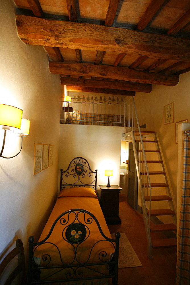 A single room in the Pian del Tevere agriturismo, near Perugia, Umbria, Italy, Europe