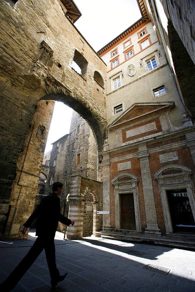 In the historical center of Perugia, Umbria, Italy, Europe