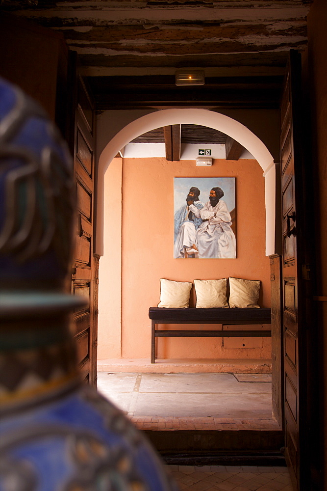 The entrance of the Riad Si Said in the medina of Marrakech, Morocco, North Africa, AFrica