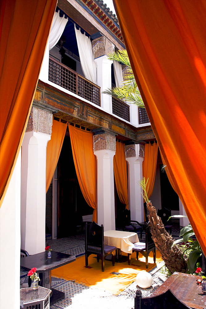 The patio of the Riad Si Said in the medina of Marrakech, Morocco, North Africa, AFrica