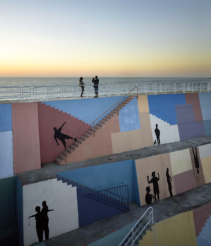 Breakwater, architects Felipe Samaran Salo and Eduardo Zamorro, Guarda, Pontevedra, Galicia, Spain, Europe