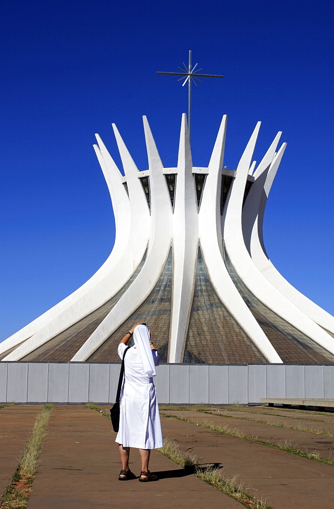 Brasilia Cathedral, architect Oscar Niemeyer, Brasilia, Brazil, South America