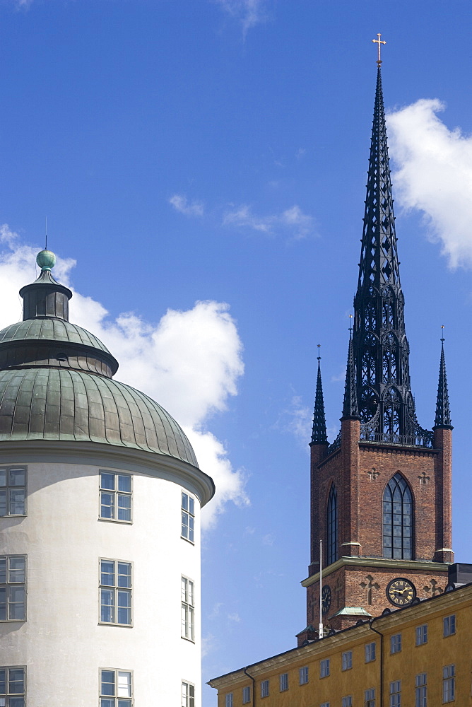 Wrangel Palace and Knights' Church (Riddarholmskyrkan), Stockholm, Sweden, Scandinavia, Europe