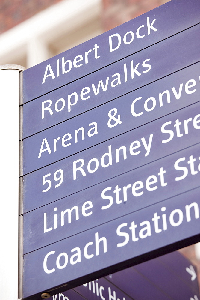 Street sign in Liverpool, Merseyside, England, United Kingdom, Europe