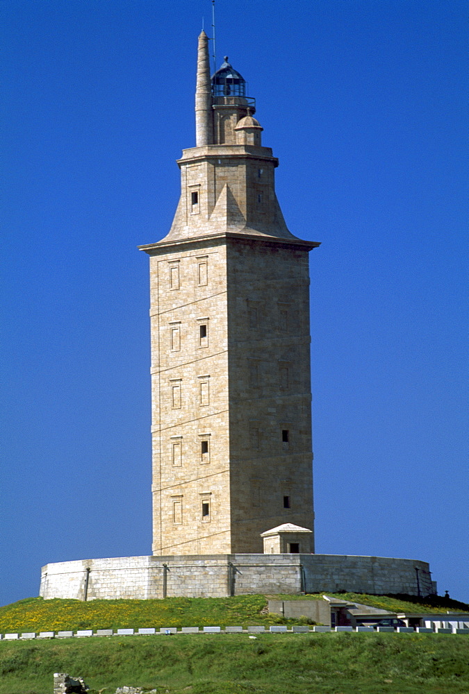 Hercules Lighthouse, UNESCO World Heritage Site, A Coruna, Galicia, Spain, Europe