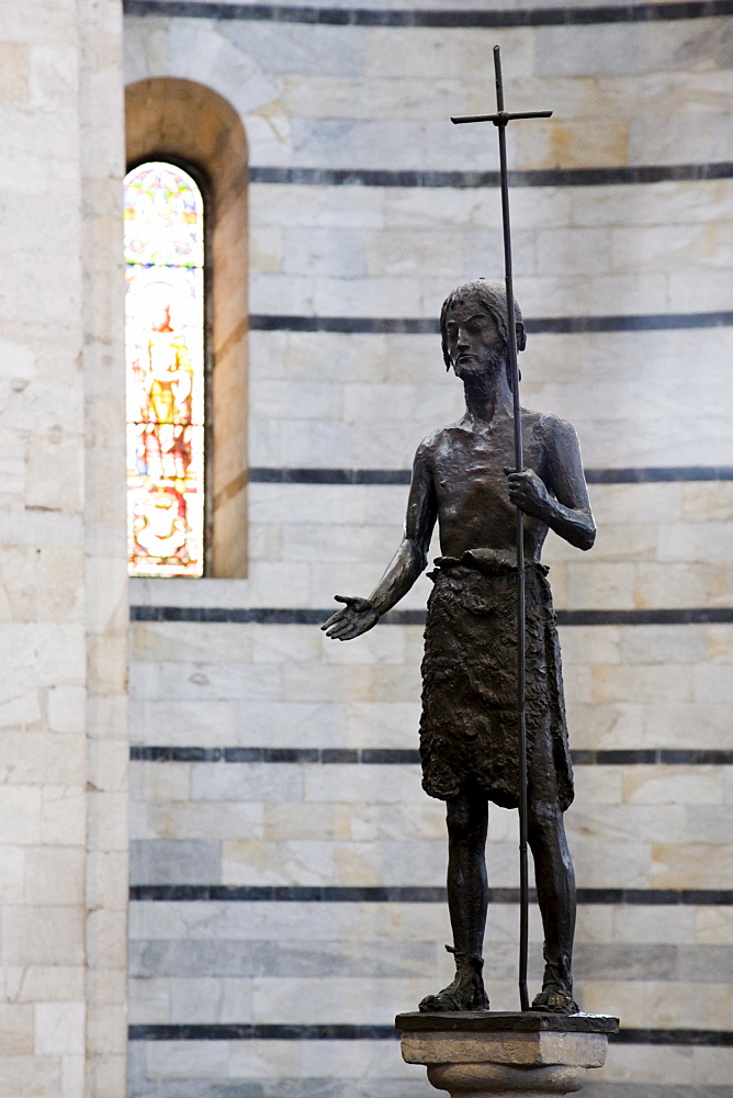 Statue of John the Baptist, Baptistery, The Duomo, UNESCO World Heritage Site, Pisa, Tuscany, Italy, Europe