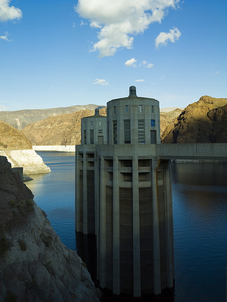 Hoover Dam water turbine towers, Nevada, United States of America, North America