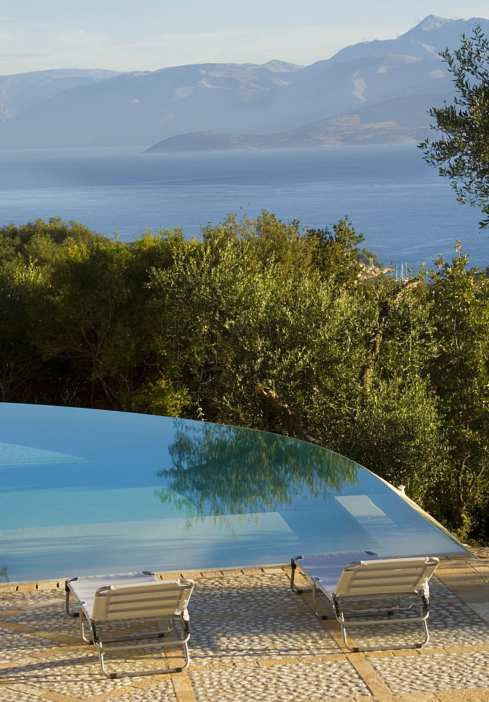 Infinity pool, Kerkyra, Corfu, Ionian Islands, Greek Islands, Greece, Europe