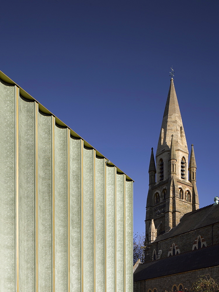 Nottingham Contemporary, facade of lace patterned surface of precast concrete inspired by the historic Lace Market location, Nottingham, Nottinghamshire, England, United Kingdom, Europe