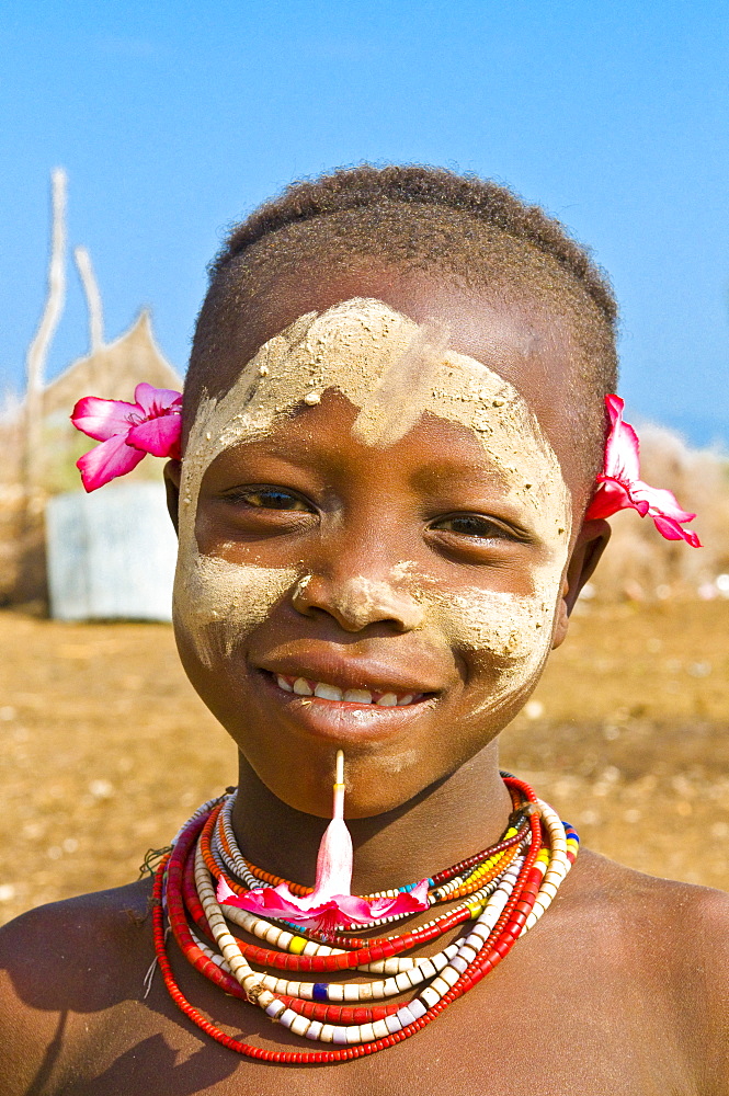 Young girl from the Karo tribe, Omo Valley, Ethiopia, Africa