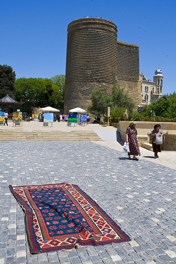 Maiden Tower in the center of the old town of Baku, UNESCO World Heritage Site, Azerbaijan, Central Asia, Asia