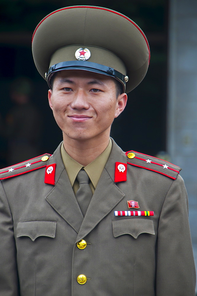 Friendly north Korean soldier, Pammunjon, North Korea, Asia