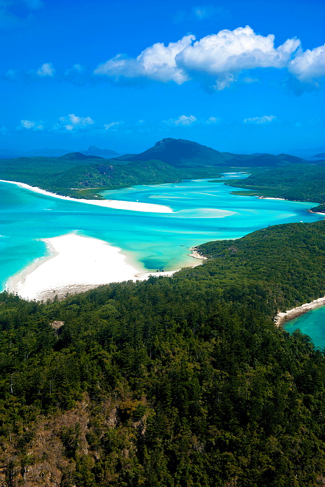 Aerial of Whitehaven in the Whit Sunday Islands, Queensland, Australia, Pacific