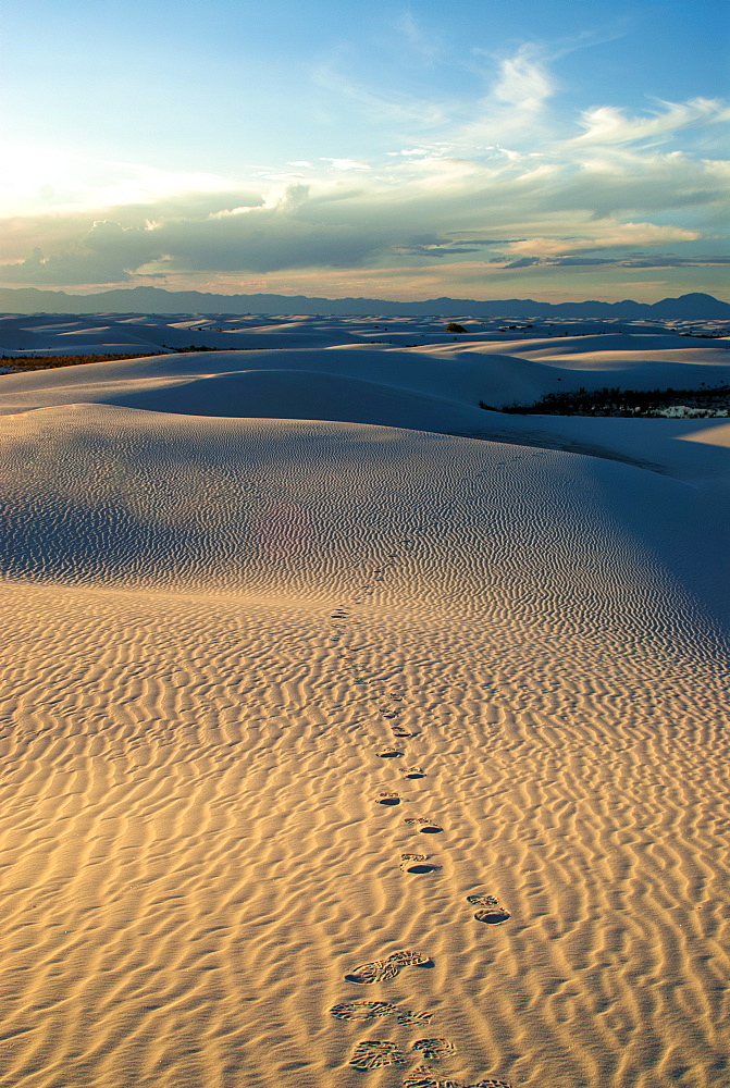 Rippled gypsum, sand dunes in the White Sands National Monument, New Mexico, United States of America, North America 