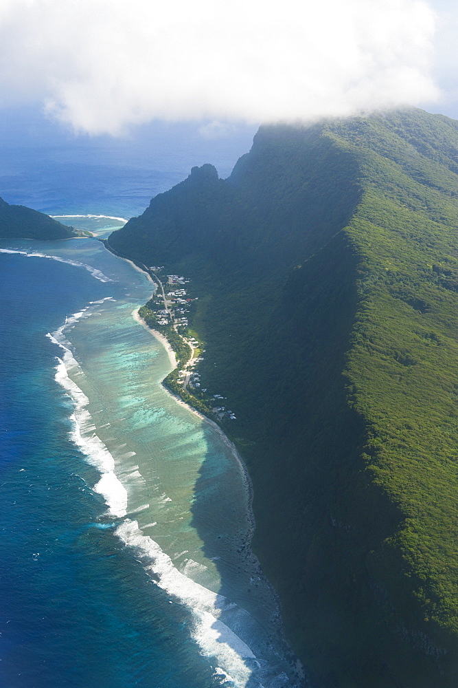 Aerial of Ofu Island, Manua Island group, American Samoa, South Pacific, Pacific