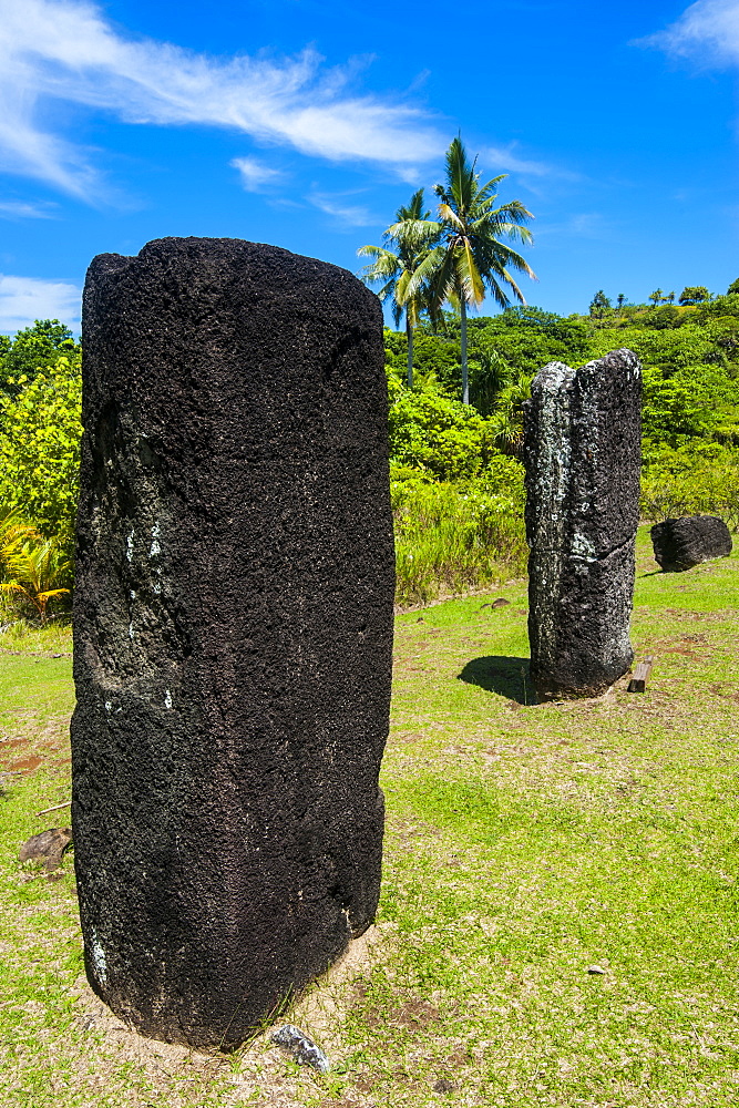 Basalt monoliths known as Badrulchau, Island of Babeldoab, Palau, Central Pacific, Pacific