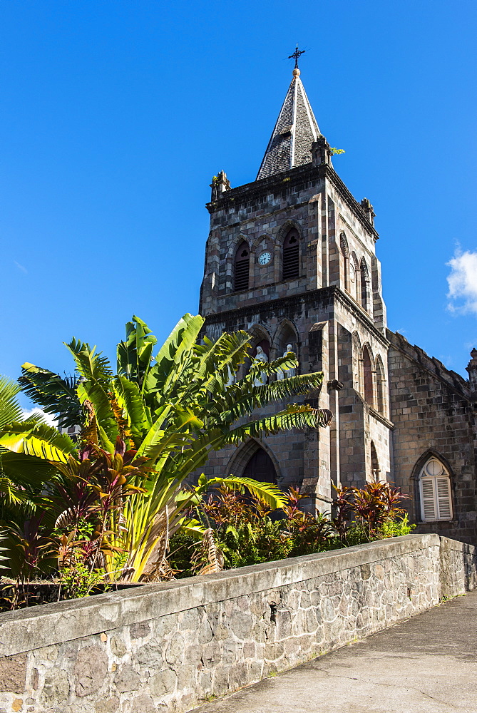 Anglican church in Roseau capital of Dominica, West Indies, Caribbean, Central America 