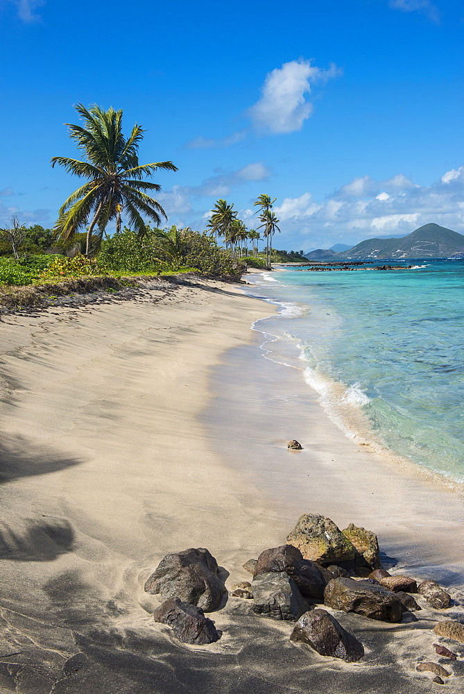 Beach at Long Haul Bay, Nevis Island, St. Kitts and Nevis, Leeward Islands, West Indies, Caribbean, Central America 