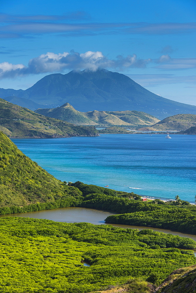 View over the South Peninsula of St. Kitts, St. Kitts and Nevis, Leeward Islands, West Indies, Caribbean, Central America 