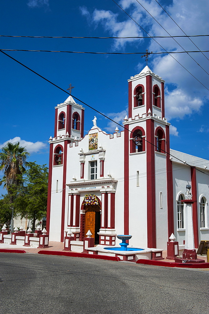 Mexican church in Santiago, Baja California, Mexico, North America 