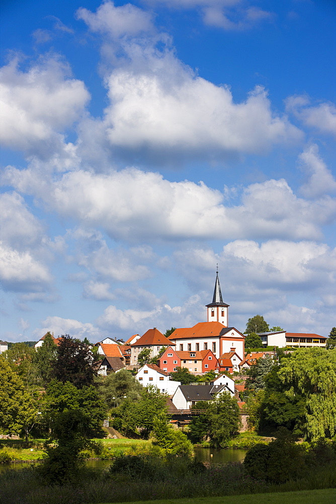 The town of Wertheim in the Main valley, Franconia, Bavaria, Germany, Europe 