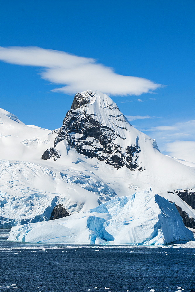 Glacier and icebergs in Cierva Cove, Antarctica, Polar Regions 