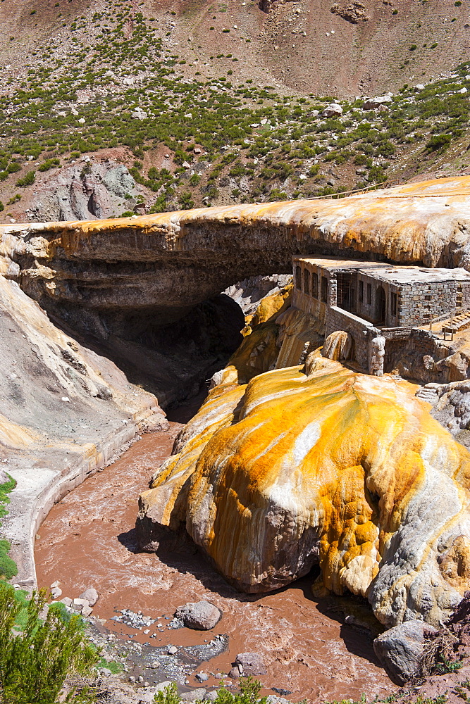 The Inca Bridge near Mendoza, Argentina, South America 