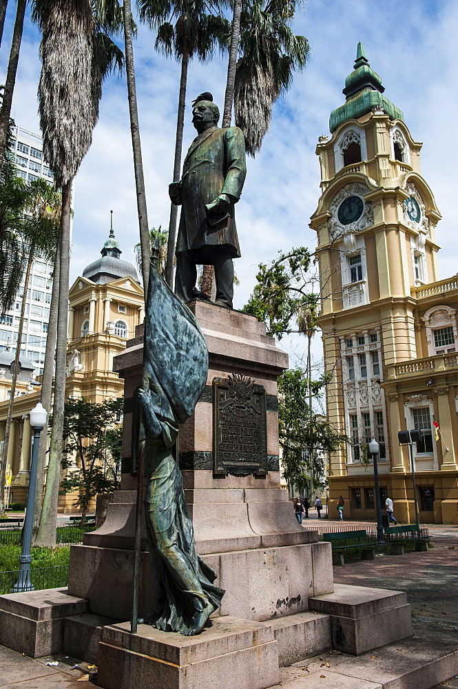 Statue in the center of Porto Alegre, Rio Grande do Sul, Brazil, South America