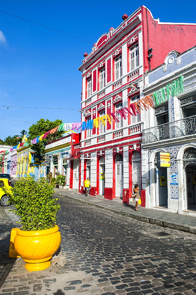 Colourful colonial architecture, Olinda, UNESCO World Heritage Site, Pernambuco, Brazil, South America 