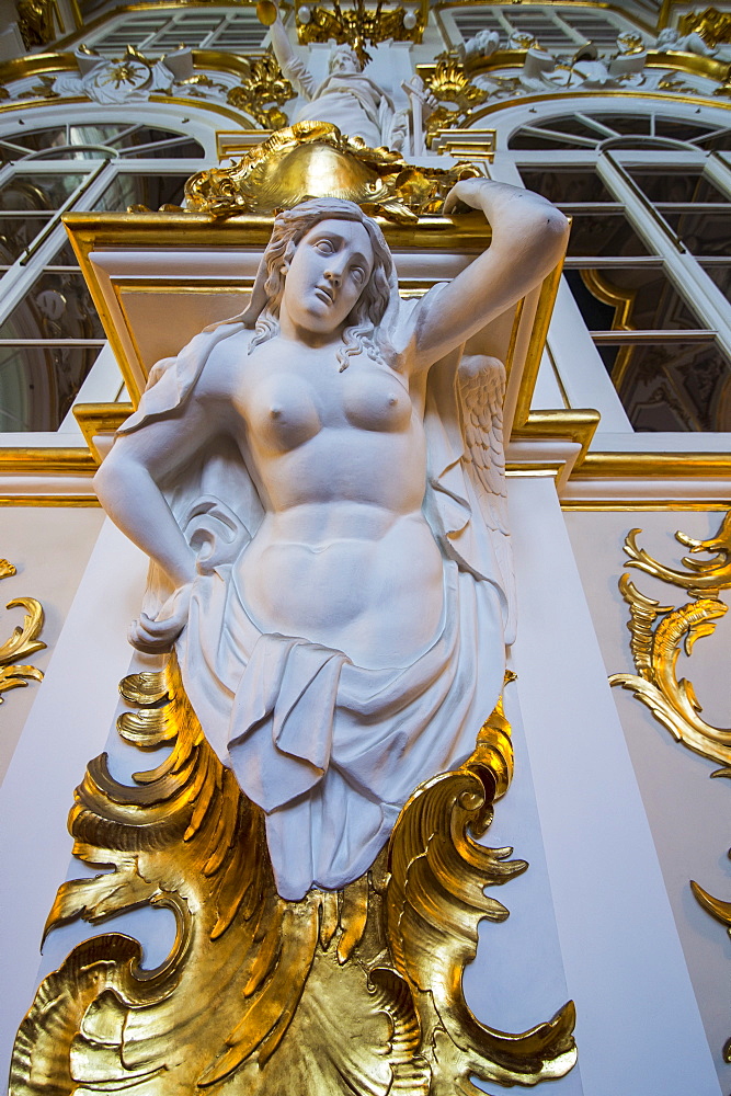 Jordan main staircase in the Hermitage (Winter Palace), UNESCO World Heritage Site, St. Petersburg, Russia, Europe