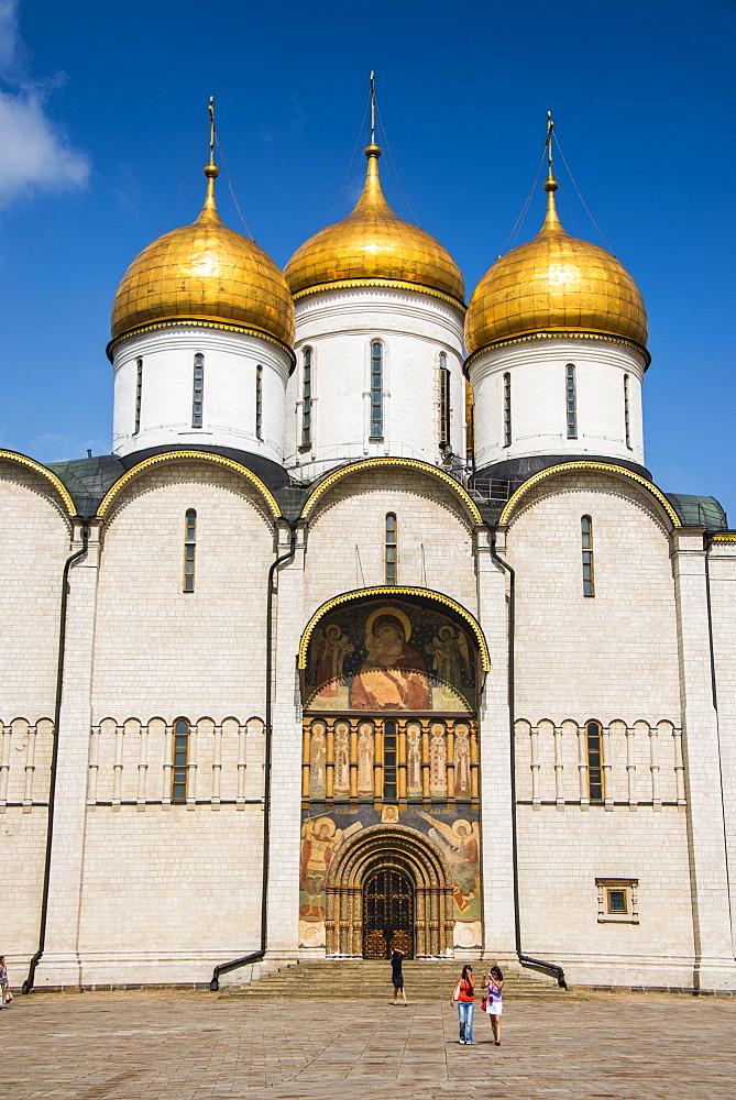 Assumption Cathedral on Sabornaya Square, The Kremlin, UNESCO World Heritage Site, Moscow, Russia, Europe