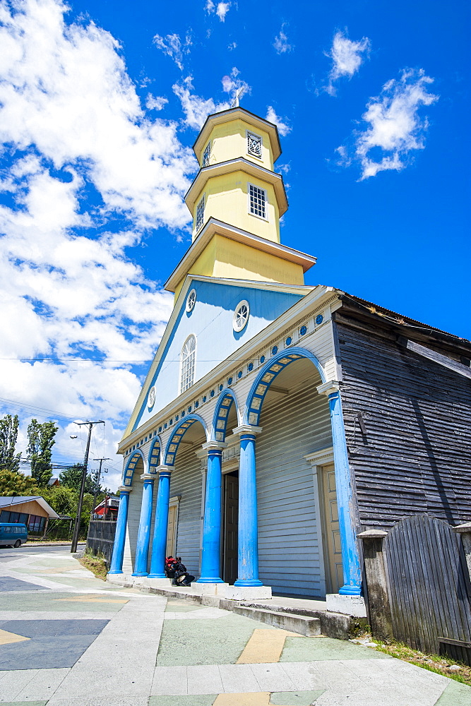 Iglesia San Carlos de Chonchi, UNESCO World Heritage Site, Chonchi, Chiloe, Chile, South America 