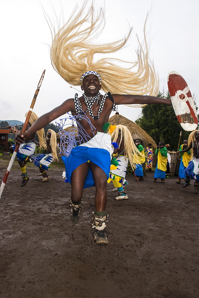 Ceremony of former poachers, in the Virunga National Park, Rwanda, Africa