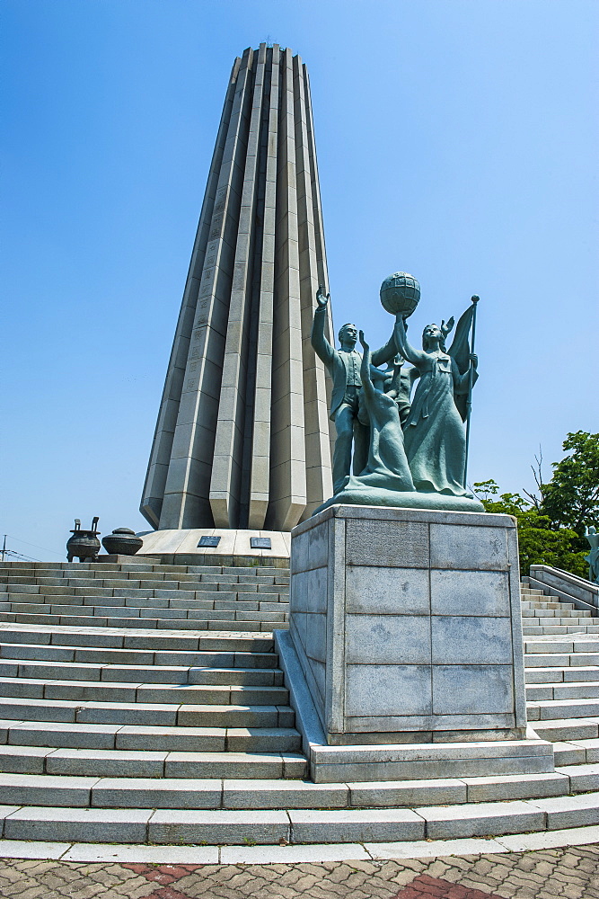 Monument in the Imjingak area at the high security border between South and North Korea, Panmunjom, South Korea, Asia