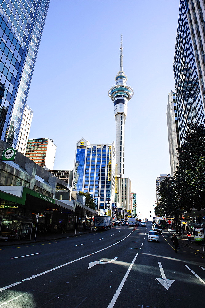 Downtown Auckland with its high rise buildings, Auckland, North Island, New Zealand, Pacific