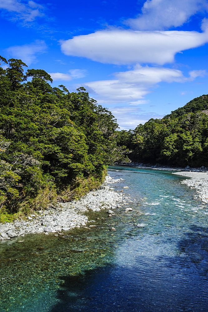 Beautiful Haast River, Haast Pass, South Island, New Zealand, Pacific