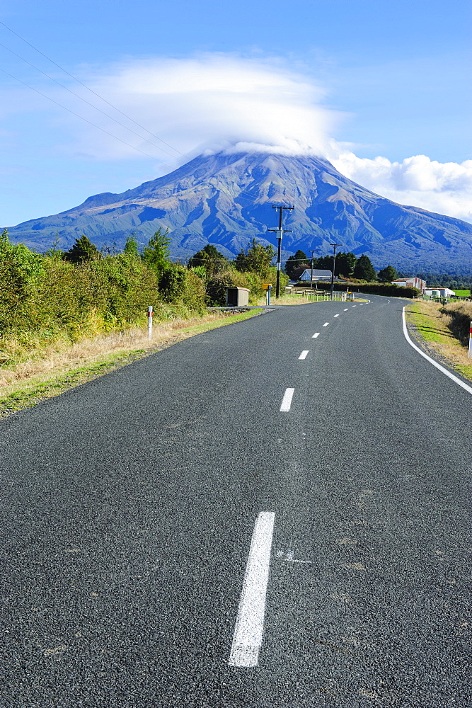 Road leading to Mount Taranaki, North Island, New Zealand, Pacific 