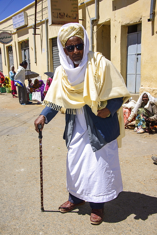 Traditionally dressed man at the Market of Adi Keyh, Eritrea, Africa