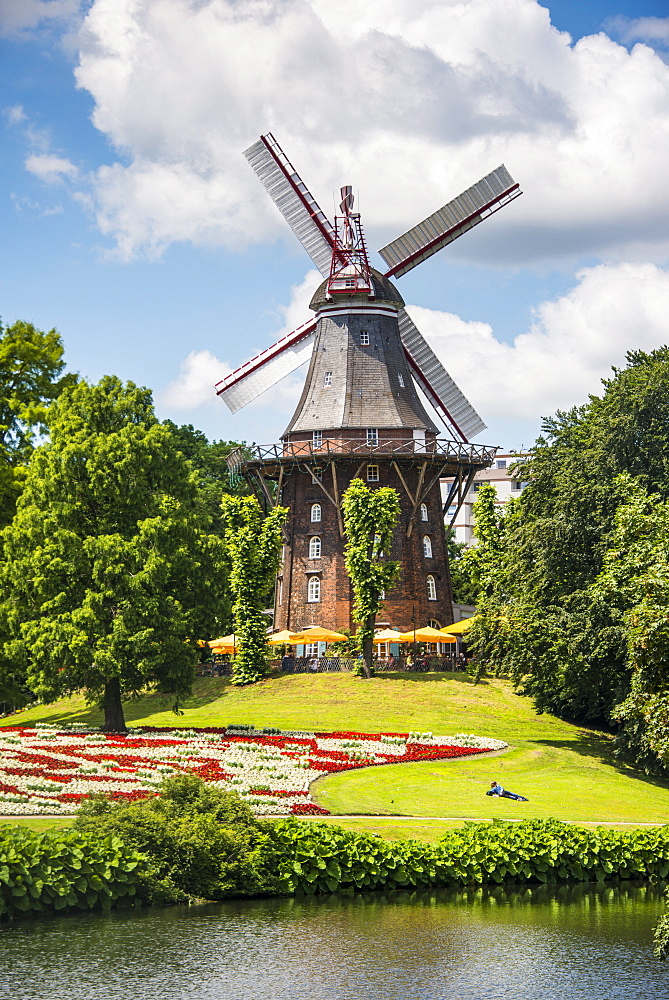 Old wind mill in Bremen, Germany, Europe