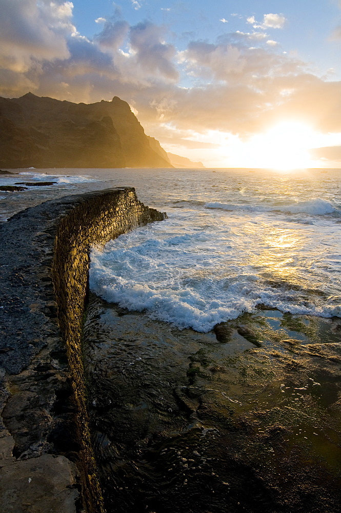 Sunset at coast of San Antao, Ponta do Sol, Cape Verde Islands, Atlantic, Africa