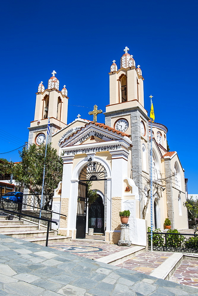 Church in Sianna village, Rhodes, Dodecanese Islands, Greek Islands, Greece, Europe