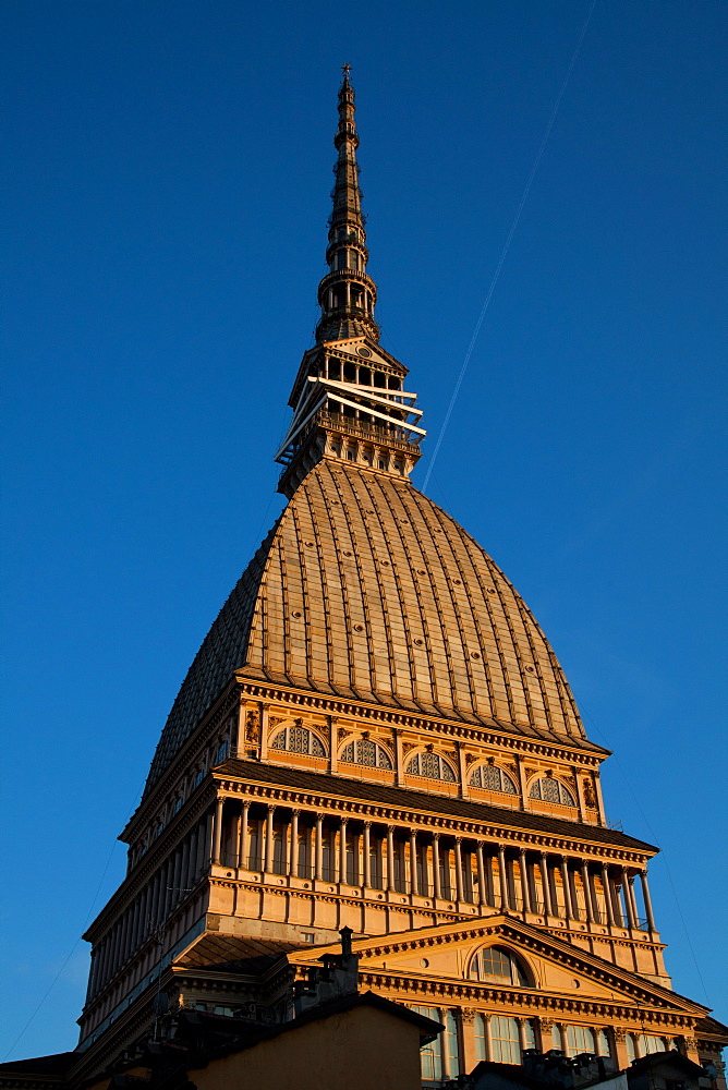 The Mole Antonelliana, 167 meters high, now housing the Museo Nazionale del Cinema, a major landmark building in Turin, Piedmont, Italy, Europe 