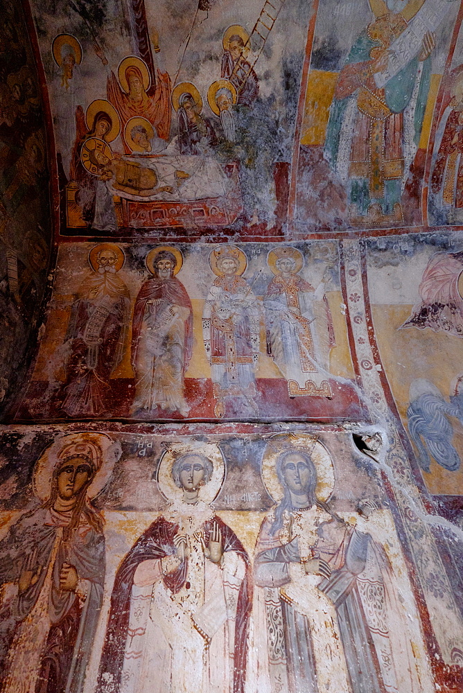 The 17th century frescoes of the Monastery of Theoktistis, Ikaria, North Aegean Islands, Greek Islands, Greece, Europe