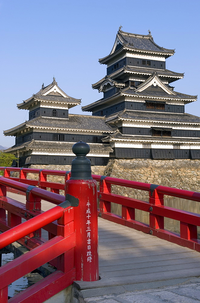 The 16th century Matsumoto Castle, mostly original construction and a National Treasure of Japan, Nagano, Japan