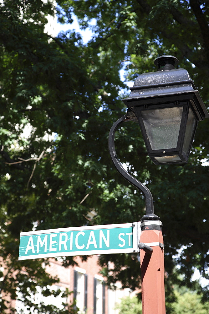 Sign for American Street in Philadelphia, Pennsylvania, United States of America, North America