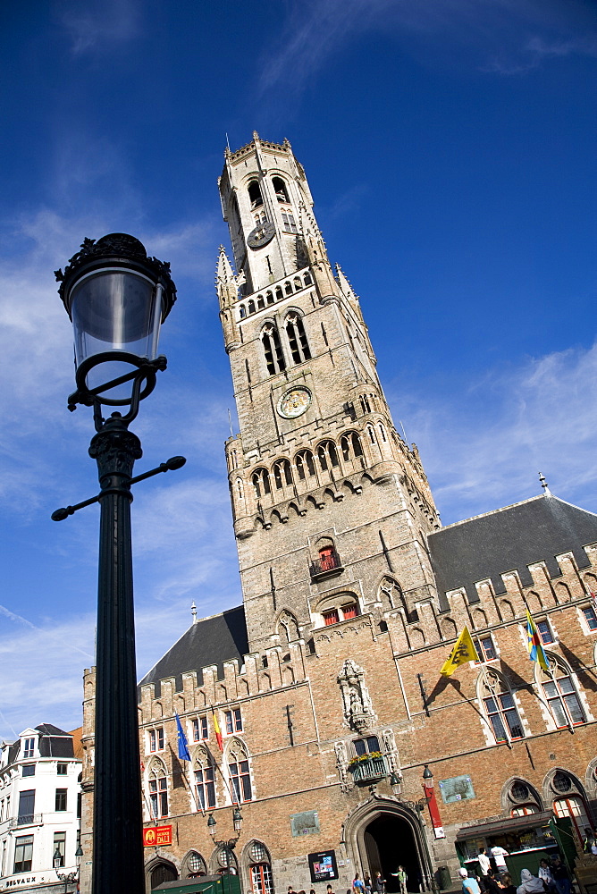 Medieval buildings in Central Square, Bruges, Belgium, Europe