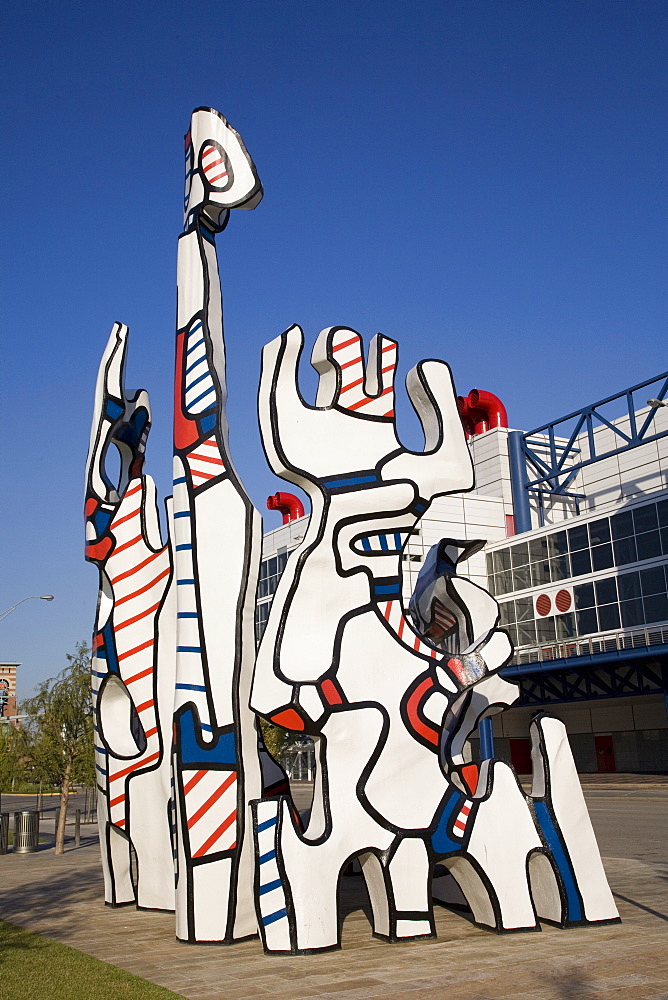 Jean Dubuffet statue called, Monument au Fantome, downtown Houston, Texas, United States of America, North America